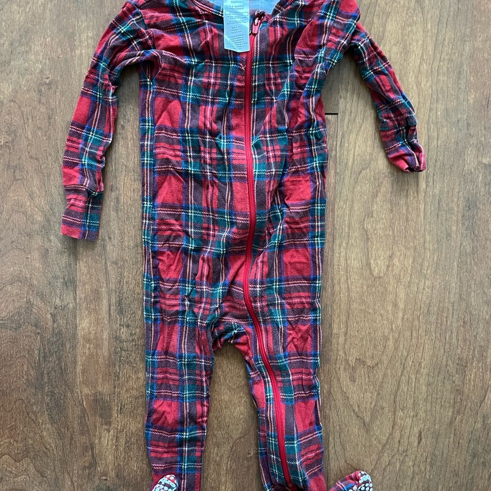 Plaid Red Kids One Piece
